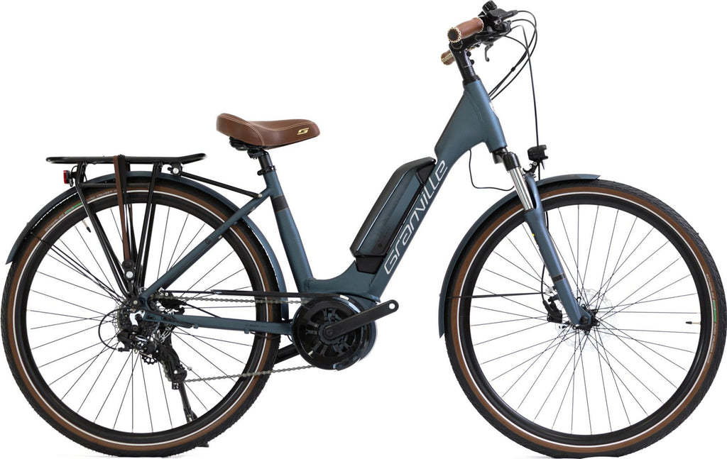 Vélo de Ville Électrique Granville E-Urban 30 Plus Unisex Shimano Tourney/Altus 7V 500 Wh 26'' Bleu Petrol Mat