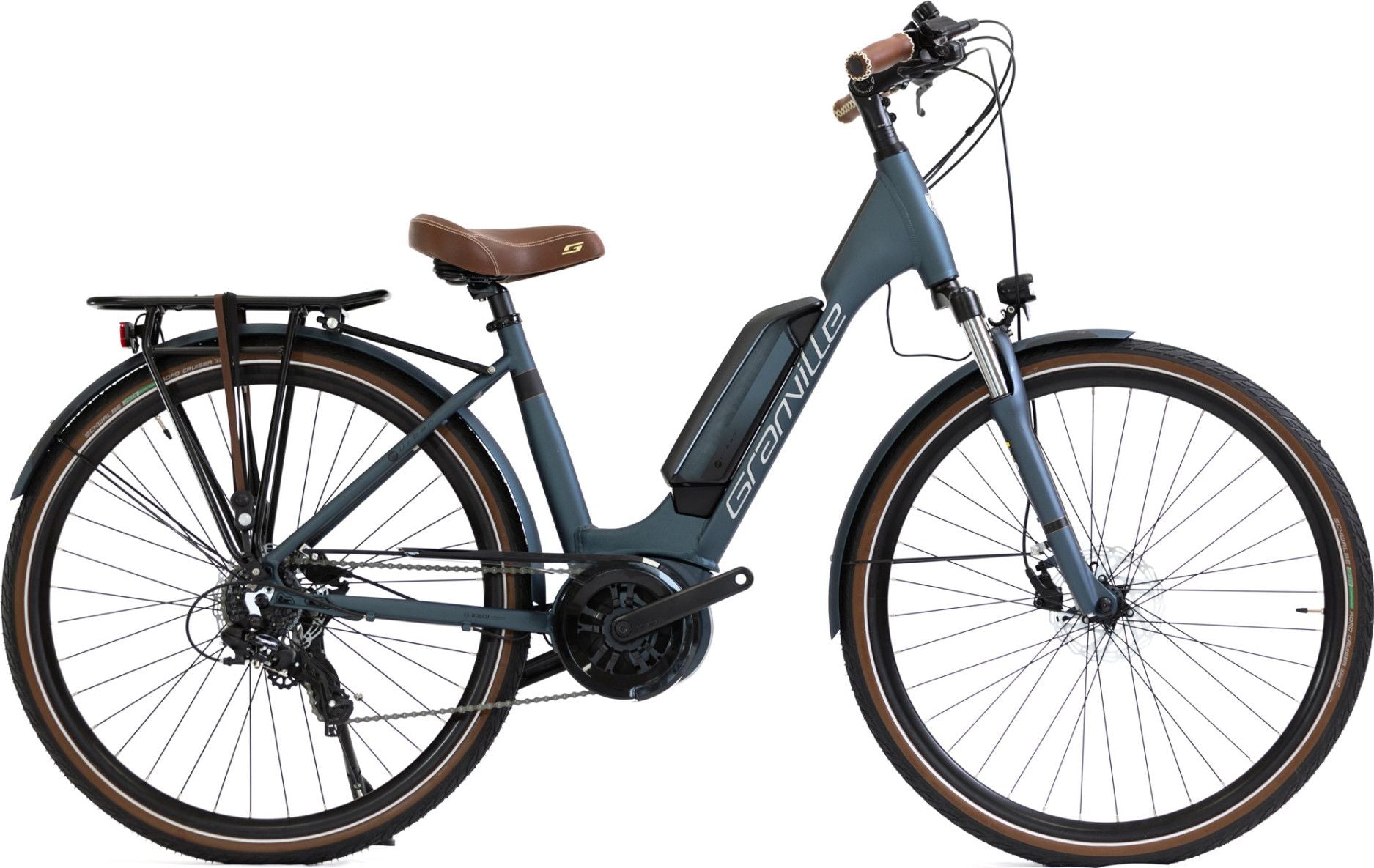 Vélo de Ville Électrique Granville E-Urban 30 Plus Unisex Shimano Tourney/Altus 7V 500 Wh 26'' Bleu Petrol Mat
