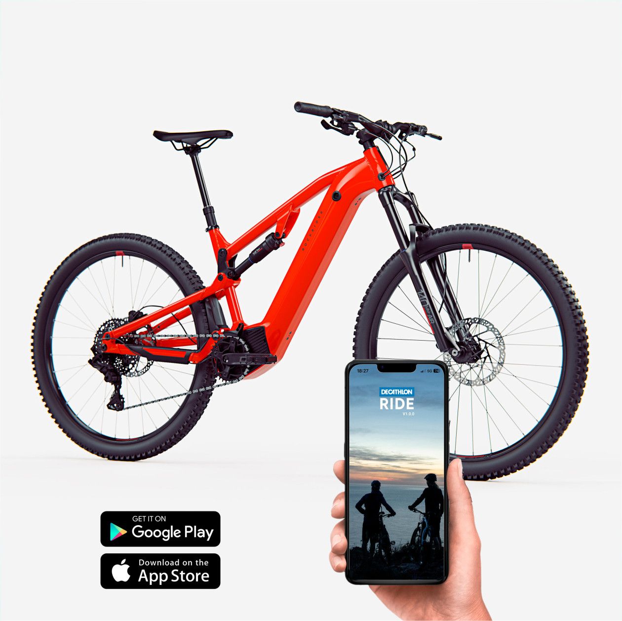 VTT Électrique Tout-Suspendu Rockrider E-Expl 520 S Microshift Advent 10V 500Wh / Brose 29'' Rouge Vif Brose 70 Nm