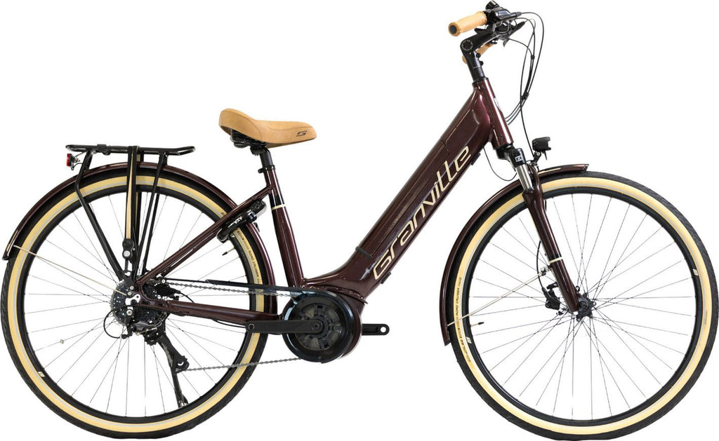 Vélo de Ville Électrique Granville E-Integrated 30 Unisex Shimano Acera 7V 400 Wh 700 mm Rouge Bordeaux