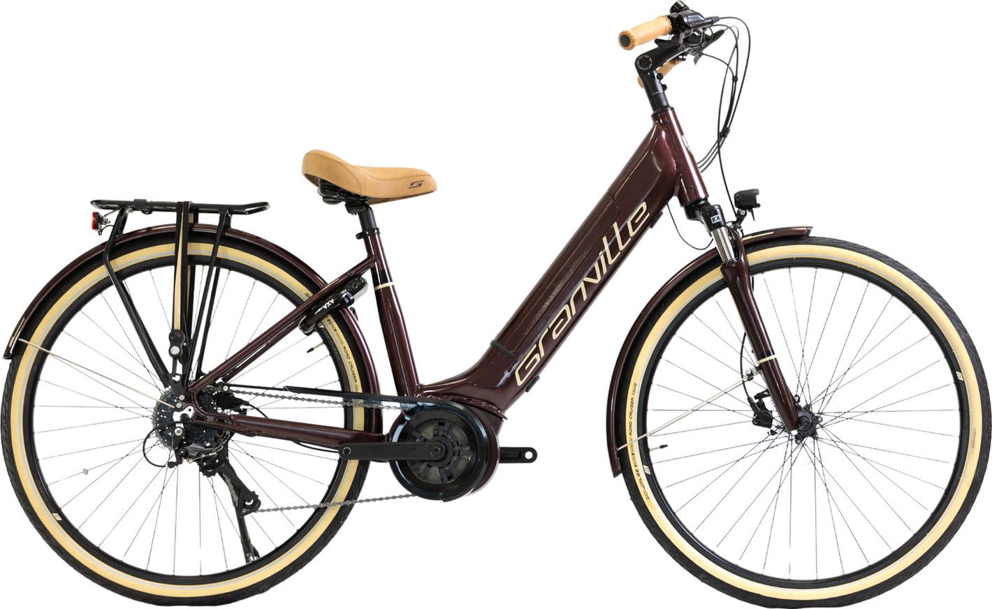 Vélo de Ville Électrique Granville E-Integrated 30 Unisex Shimano Acera 7V 400 Wh 700 mm Rouge Bordeaux