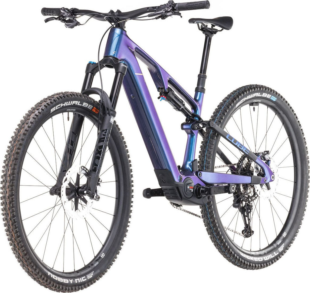 VTT Électrique Tout-Suspendu Cube AMS Hybrid One44 C:68X SLX 400X 12V 400 Wh Bosch 60 Nm 29'' Bleu Deepcobalt Violet 2025