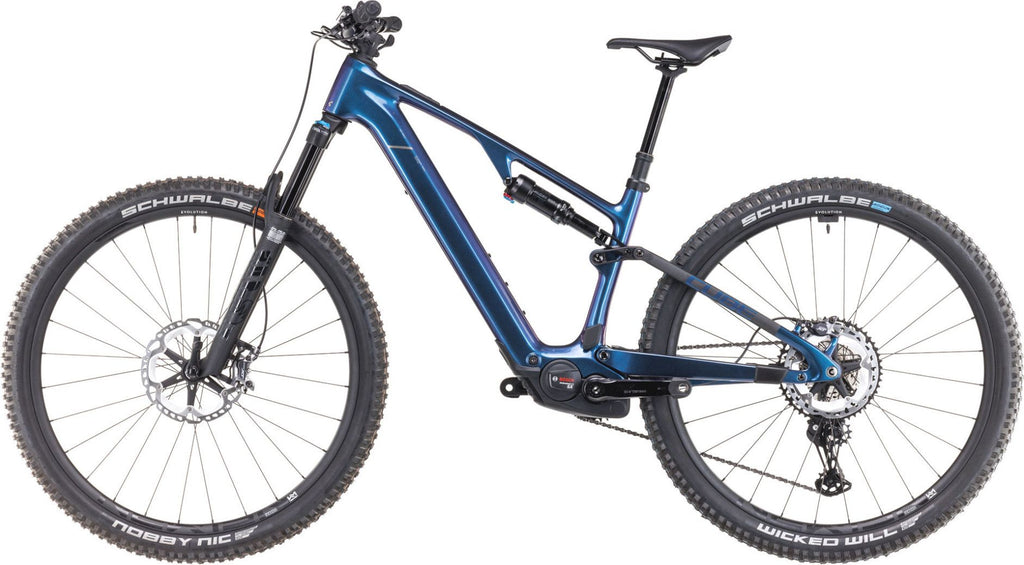 VTT Électrique Tout-Suspendu Cube AMS Hybrid One44 C:68X SLX 400X 12V 400 Wh Bosch 60 Nm 29'' Bleu Deepcobalt Violet 2025