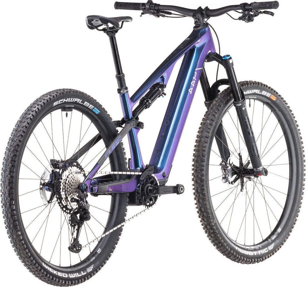 VTT Électrique Tout-Suspendu Cube AMS Hybrid One44 C:68X SLX 400X 12V 400 Wh Bosch 60 Nm 29'' Bleu Deepcobalt Violet 2025