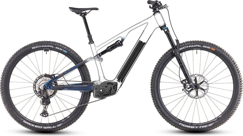 VTT Électrique Tout-Suspendu Cube AMS Hybrid One44 C:68X SLX 400X 12V 400 Wh Bosch 60 Nm 29'' Bleu Deepcobalt Violet 2025