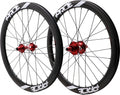 Paire de Roues Pride Gravity/Control UD Gloss Disque Carbone 36H Moyeu Rouge