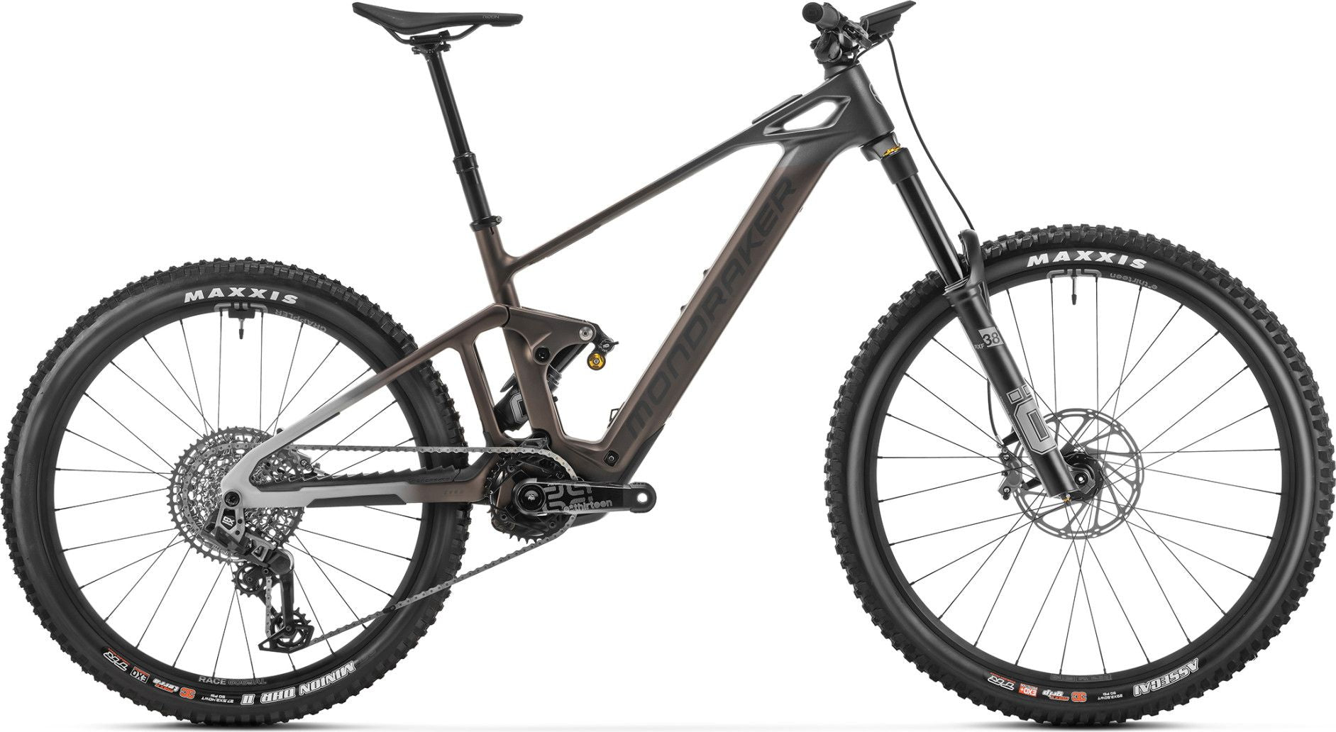 VTT Électrique Tout-Suspendu Mondraker Dune RR 12V MX (29/27.5'') Marron Gris 2025 Bosch 60 Nm
