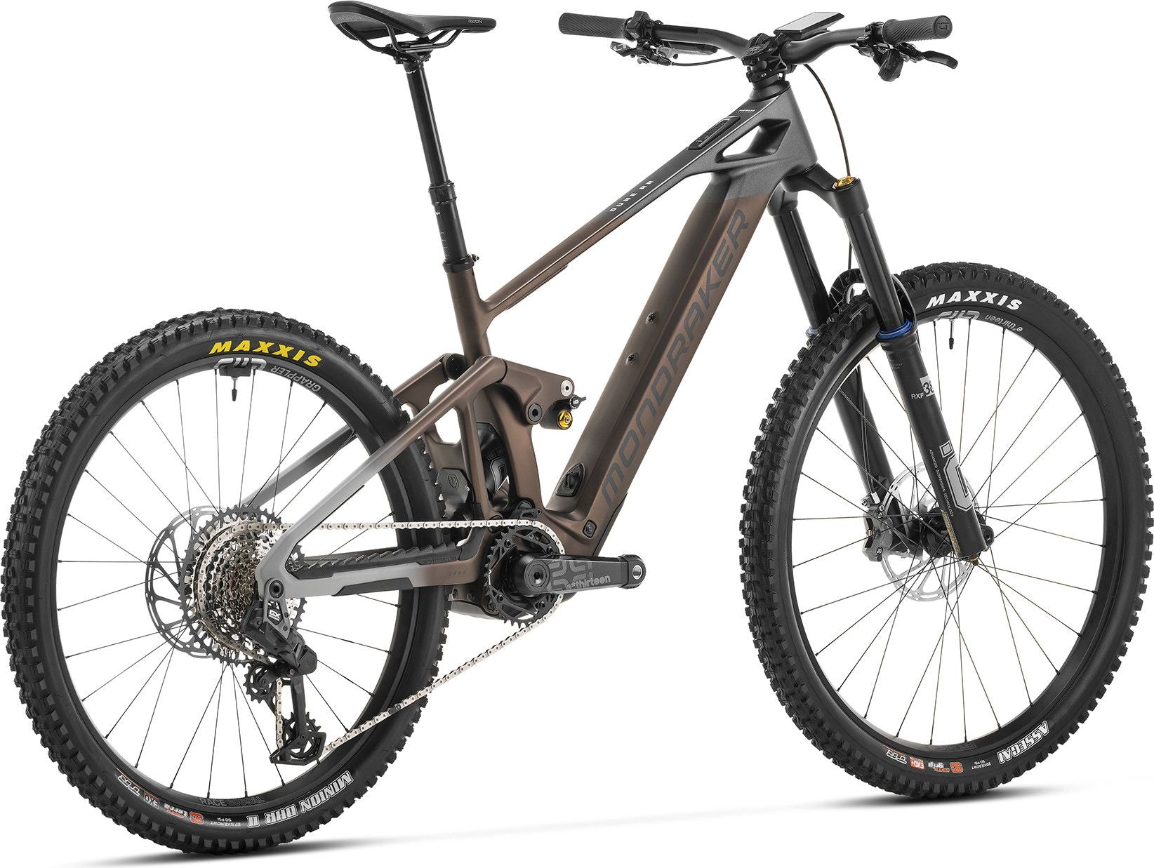 VTT Électrique Tout-Suspendu Mondraker Dune RR 12V MX (29/27.5'') Marron Gris 2025 Bosch 60 Nm