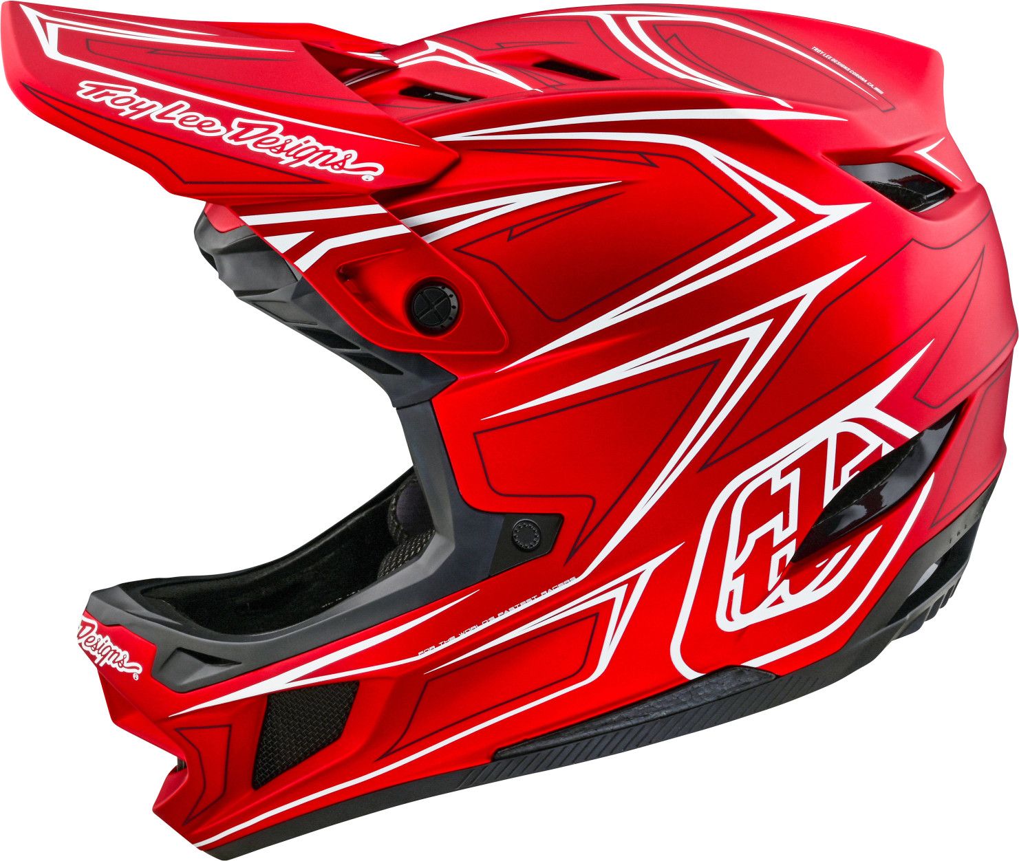 Casque Integral Troy Lee Designs D4 Composite Mips Overspray Blanc/Rouge