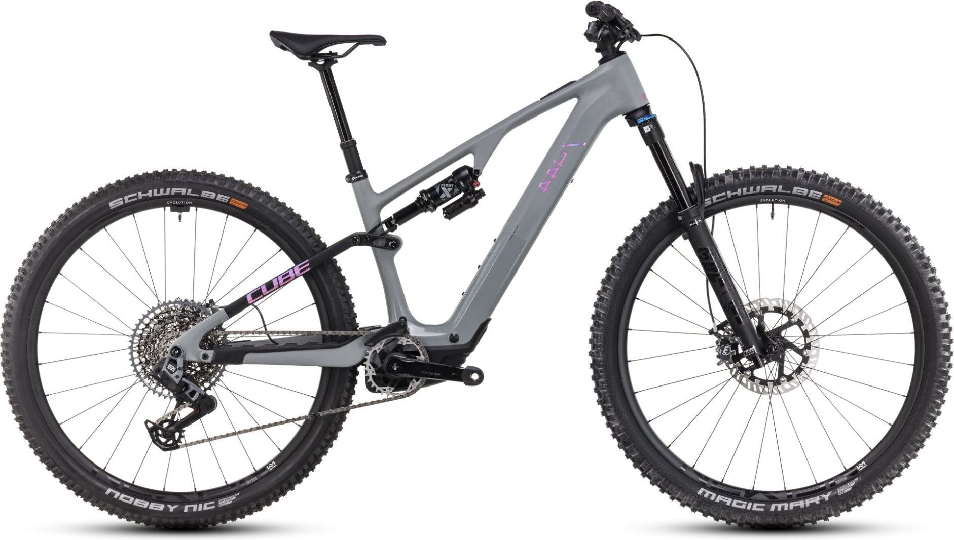 VTT Électrique Tout-Suspendu Cube AMS Hybrid One44 C:68X TM 400X 12V 400 Wh Bosch 60 Nm 29'' Gris Vert Swamp 2025