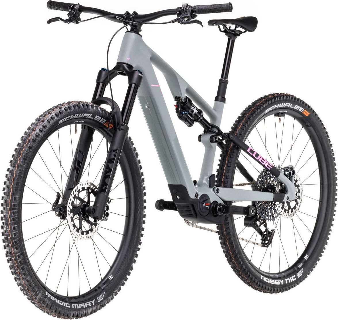 VTT Électrique Tout-Suspendu Cube AMS Hybrid One44 C:68X TM 400X 12V 400 Wh Bosch 60 Nm 29'' Gris Vert Swamp 2025
