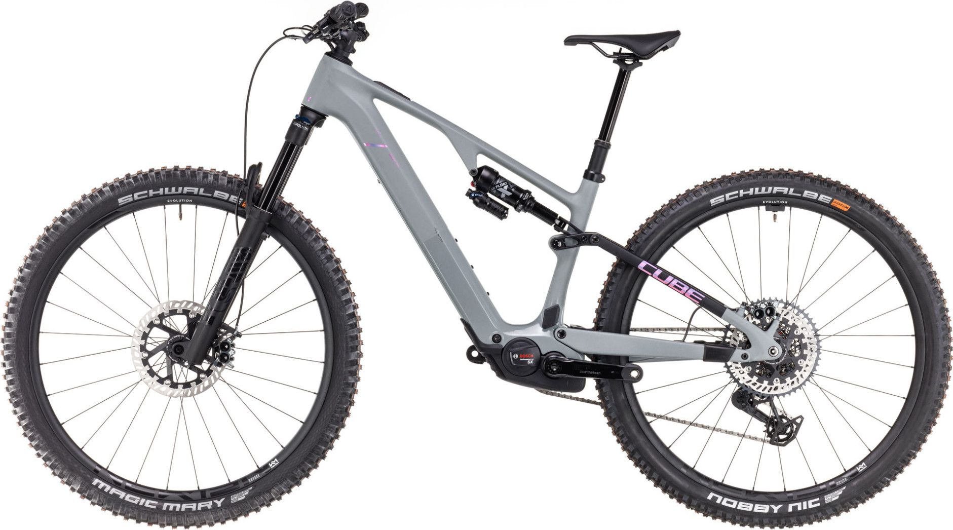 VTT Électrique Tout-Suspendu Cube AMS Hybrid One44 C:68X TM 400X 12V 400 Wh Bosch 60 Nm 29'' Gris Vert Swamp 2025