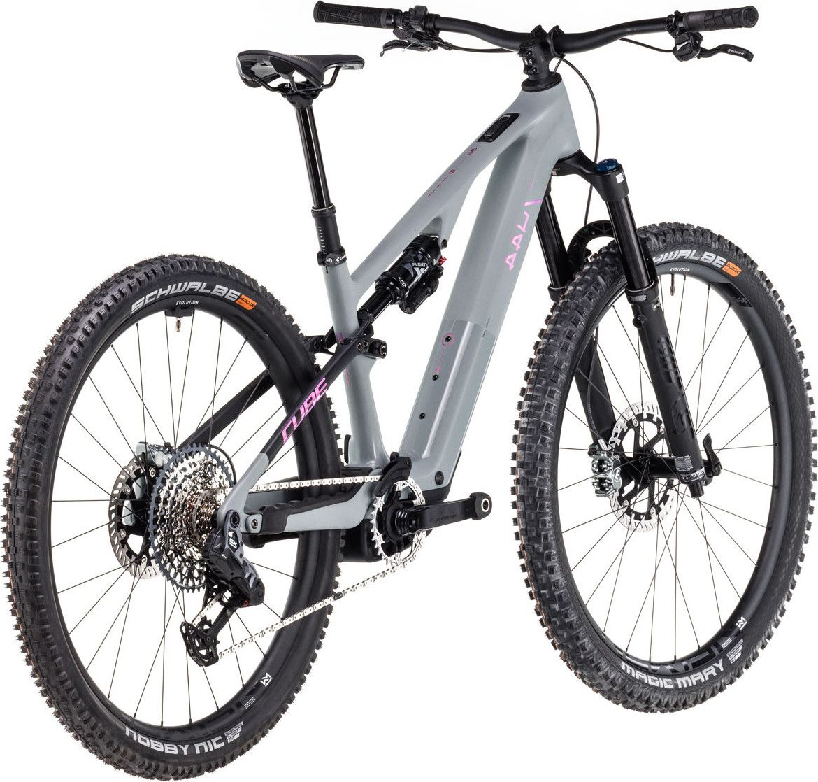 VTT Électrique Tout-Suspendu Cube AMS Hybrid One44 C:68X TM 400X 12V 400 Wh Bosch 60 Nm 29'' Gris Vert Swamp 2025