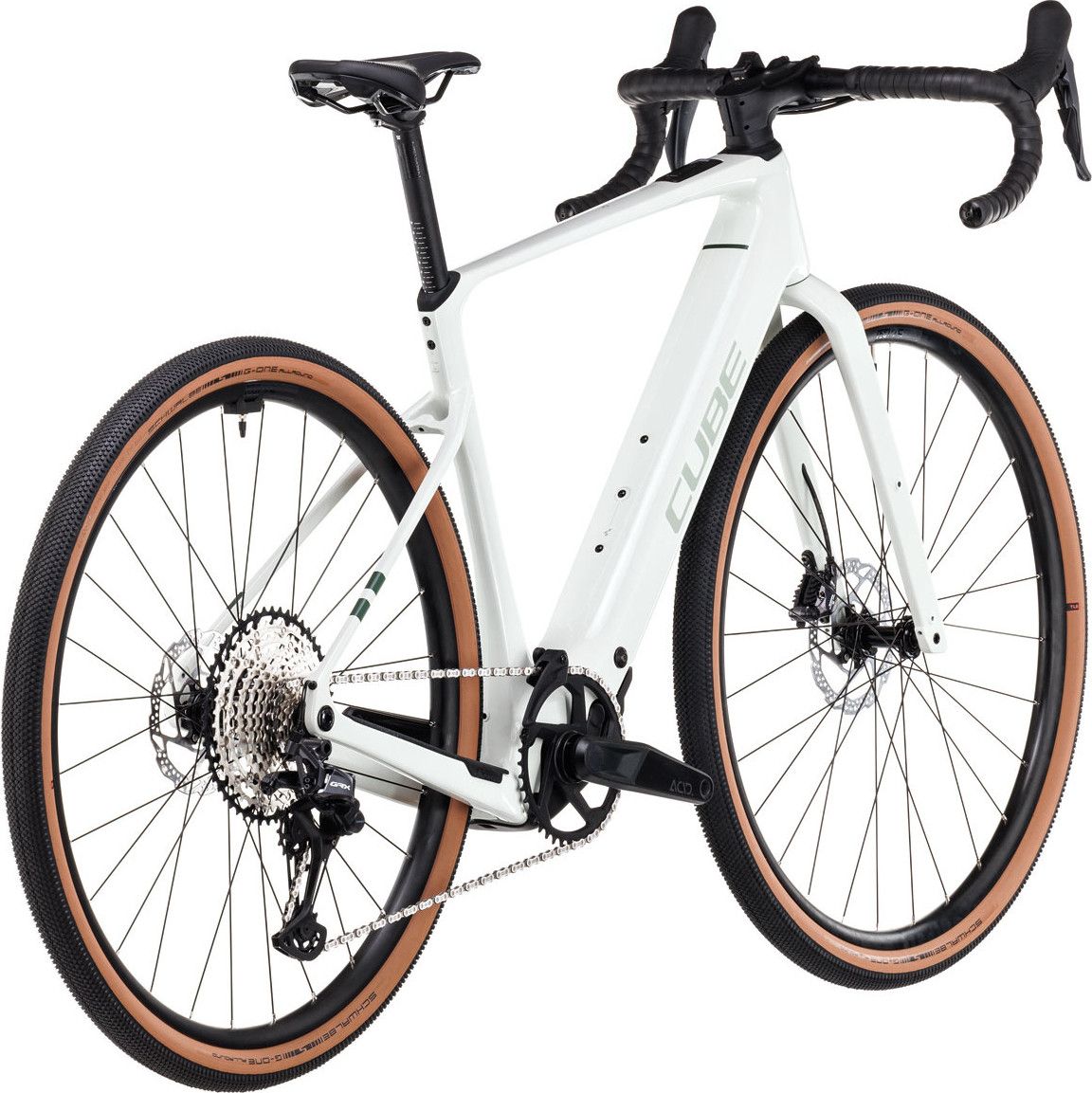 Vélo de Gravel Électrique Cube Nuroad Hybrid C:62 Race 400X Shimano GRX 12V 400 Wh 700 mm Gris Vert Desertstone 2025
