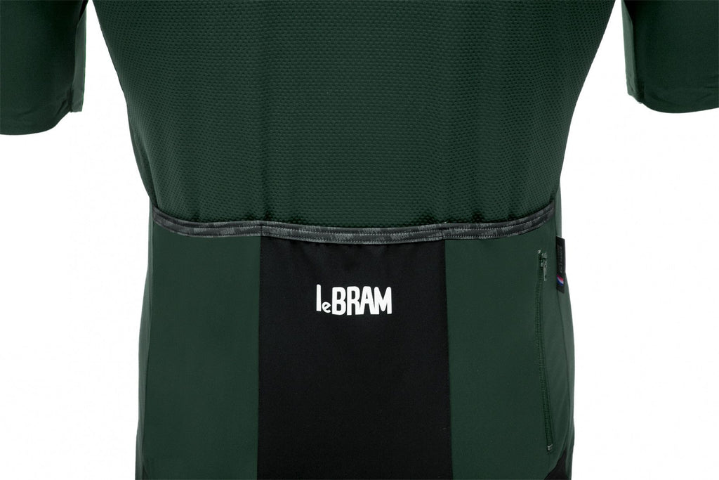Produit Reconditionné - Maillot Manches Courtes LeBram Allos Vert Agave Coupe Ajustée / Neuf, Sans Étiquette
