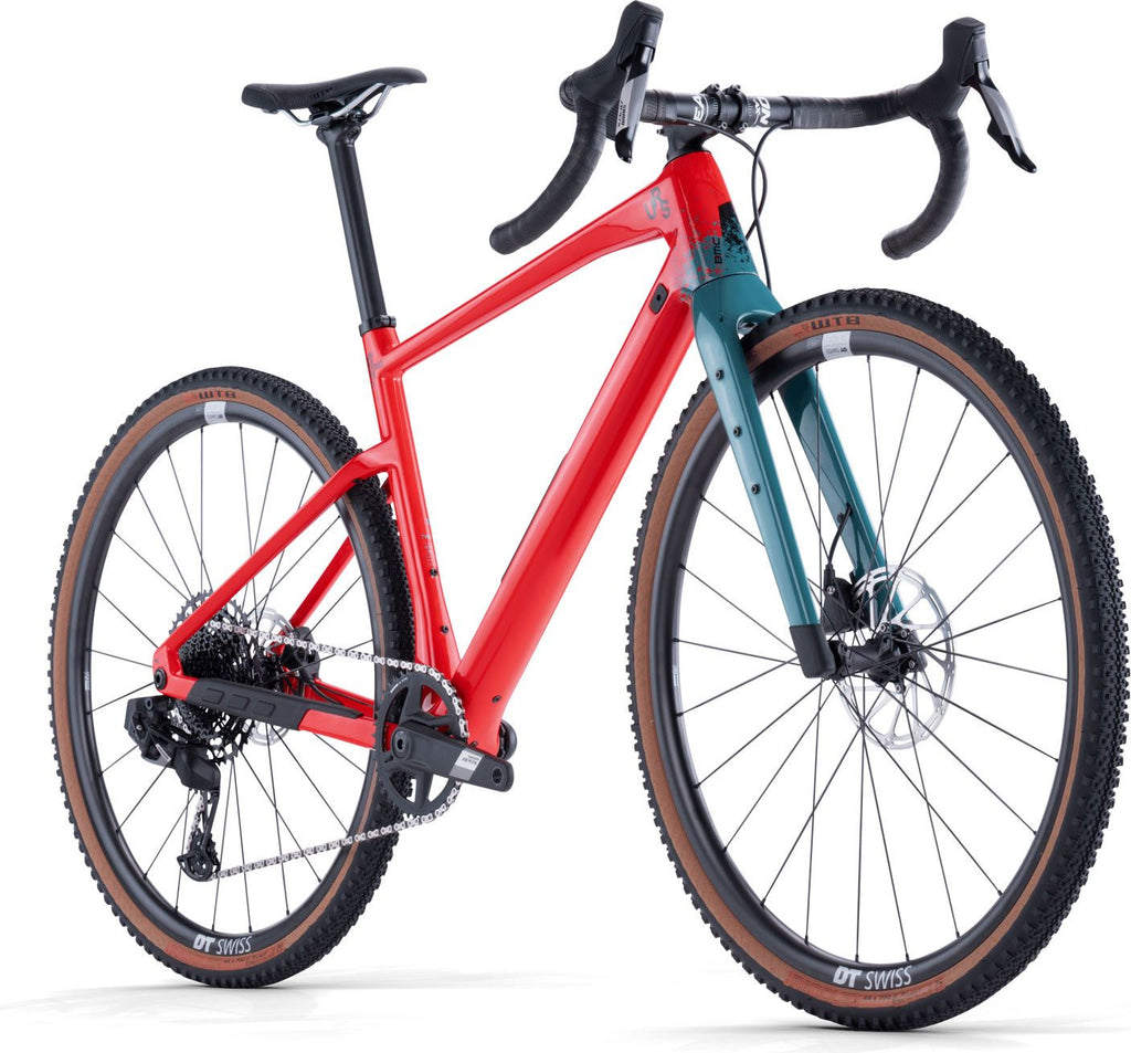 Vélo de Gravel BMC URS Two Sram Apex eTap AXS/X1 Eagle AXS 12V 700 mm Rouge Neon