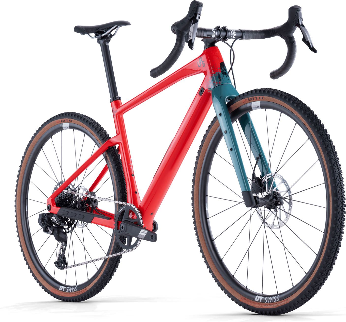 Vélo de Gravel BMC URS Two Sram Apex eTap AXS/X1 Eagle AXS 12V 700 mm Rouge Neon