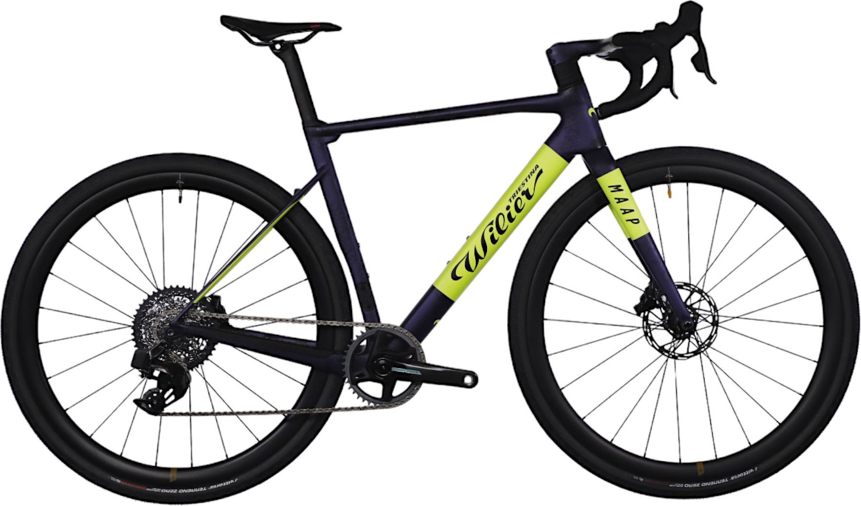 Vélo de Gravel Wilier Triestina Rave SLR Sram Force XPLR eTap AXS 12V 700 mm Violet Ivar Slik x Maap