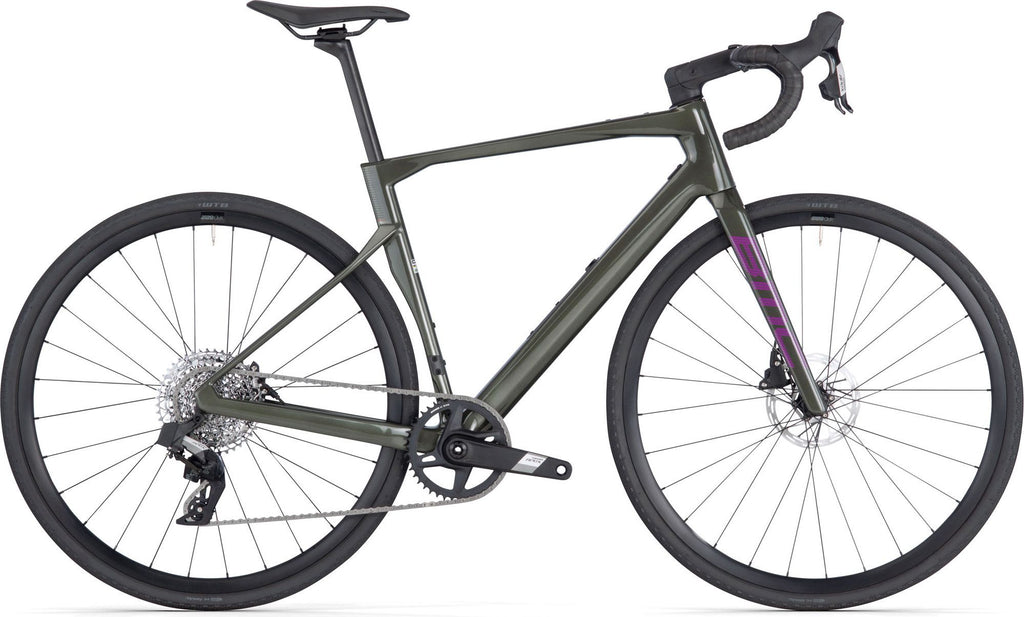 Vélo de Route BMC Roadmachine X Three Sram Apex XPLR eTap AXS 12V 700 mm Vert Steel - Vélo d'Exposition