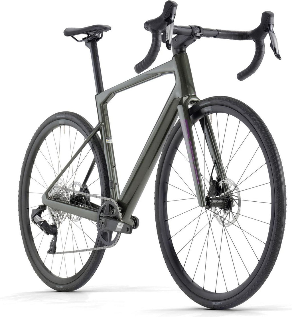 Vélo de Route BMC Roadmachine X Three Sram Apex XPLR eTap AXS 12V 700 mm Vert Steel - Vélo d'Exposition