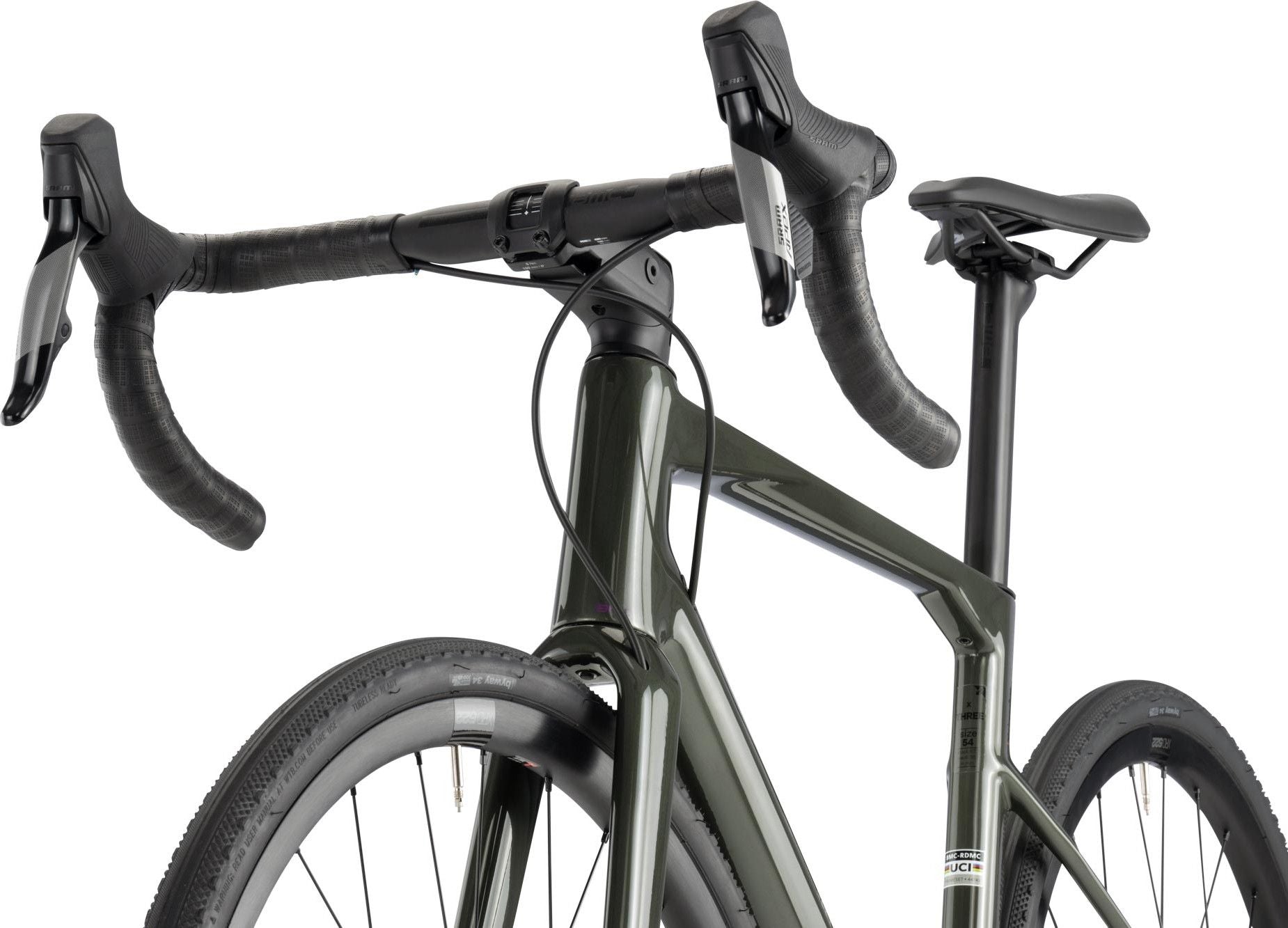 Vélo de Route BMC Roadmachine X Three Sram Apex XPLR eTap AXS 12V 700 mm Vert Steel - Vélo d'Exposition