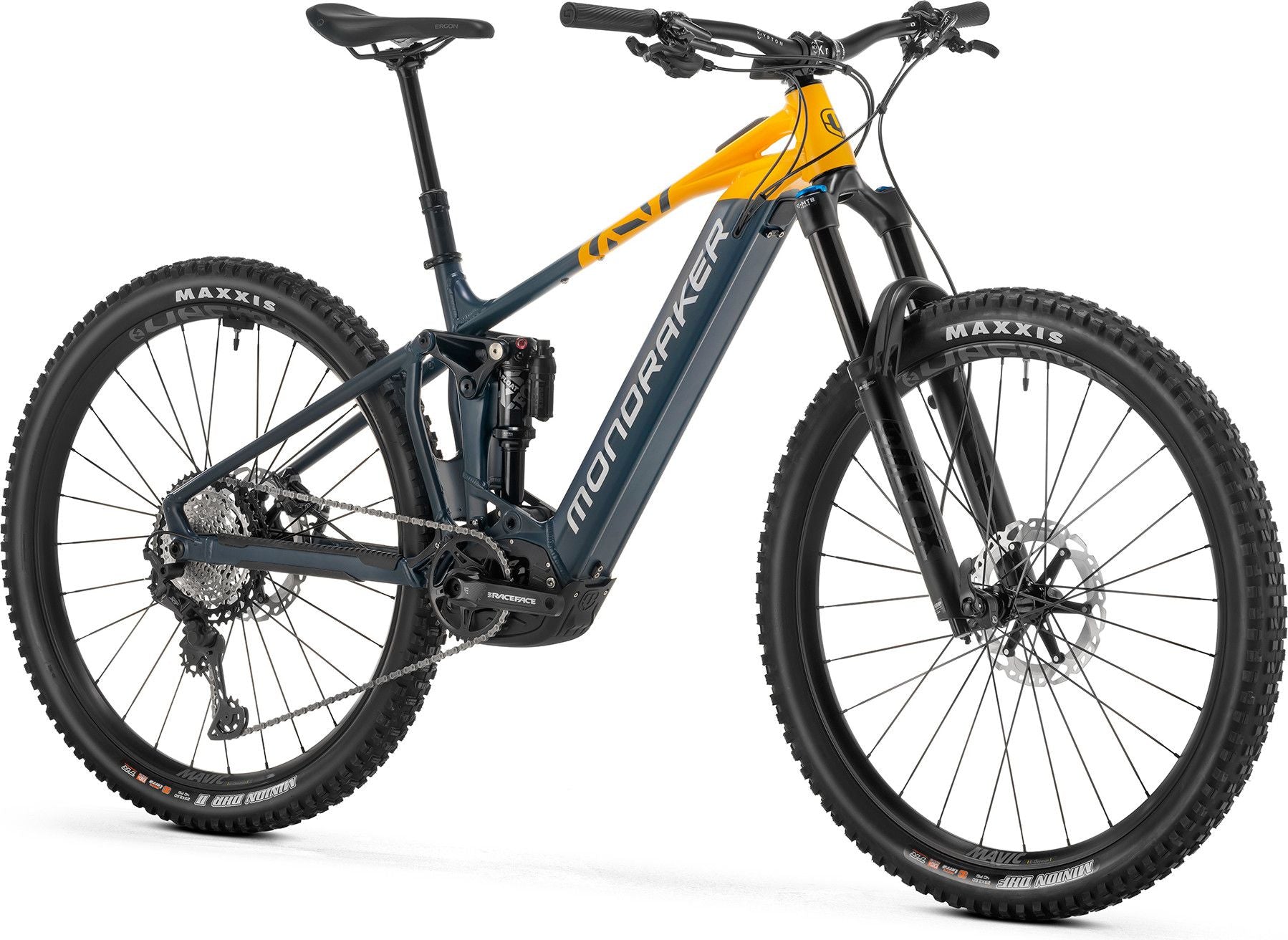 VTT Électrique Tout-Suspendu Mondraker Crafty Race 12V 750Wh Bosch 120 Nm 29'' Gris Jaune 2025