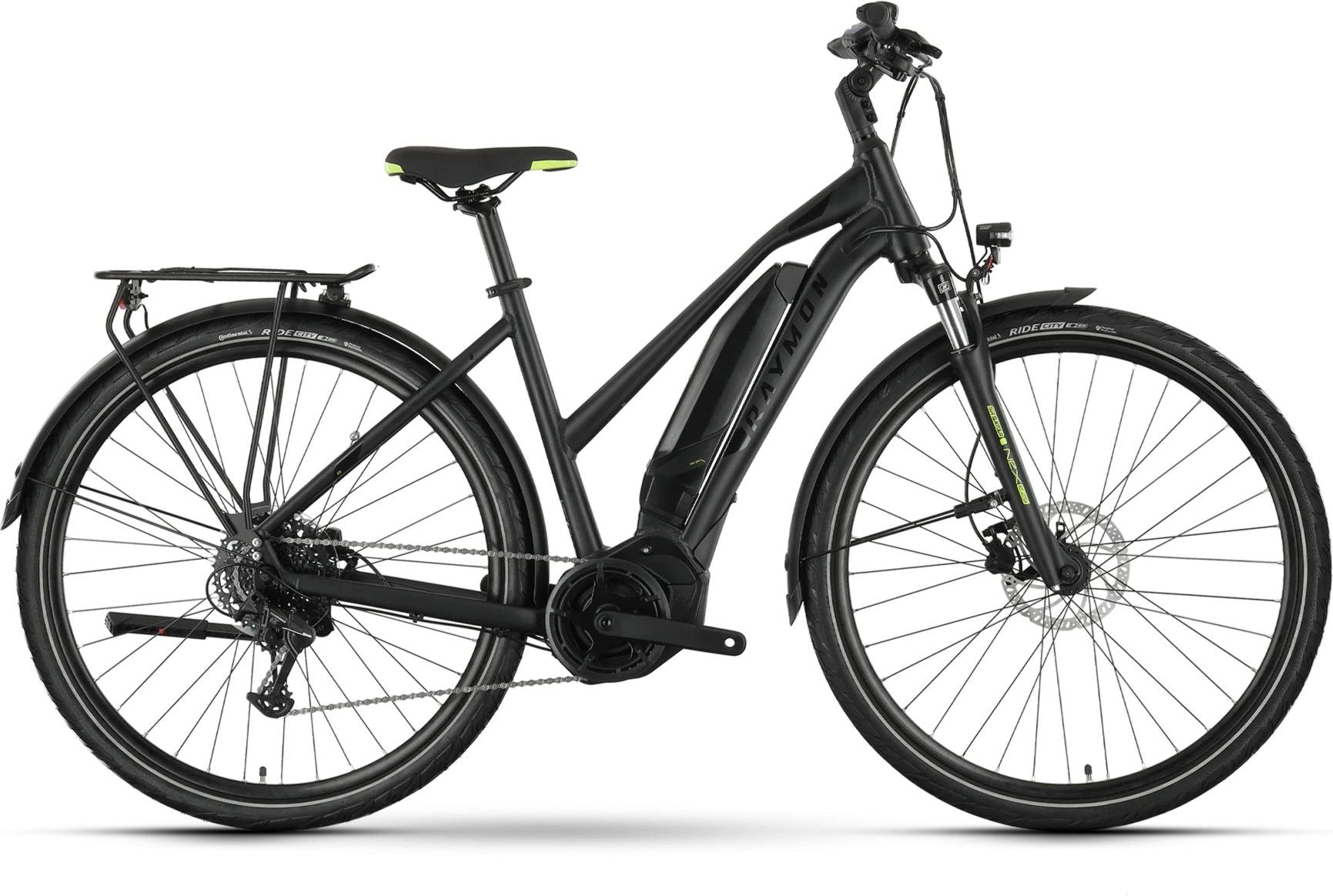 VTC Électrique Raymon TourRay E 1.0 SE Lady Tektro 8V 400Wh 700 mm Noir