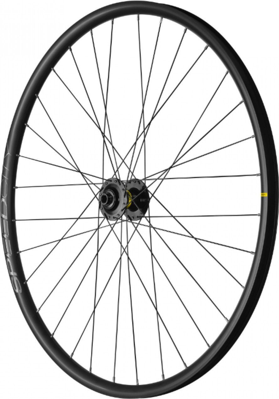 Roue vtc - city 700 mavic speedcity tubeless ready avant disc centerlock axe traversant 12-100 noir jante 622-25