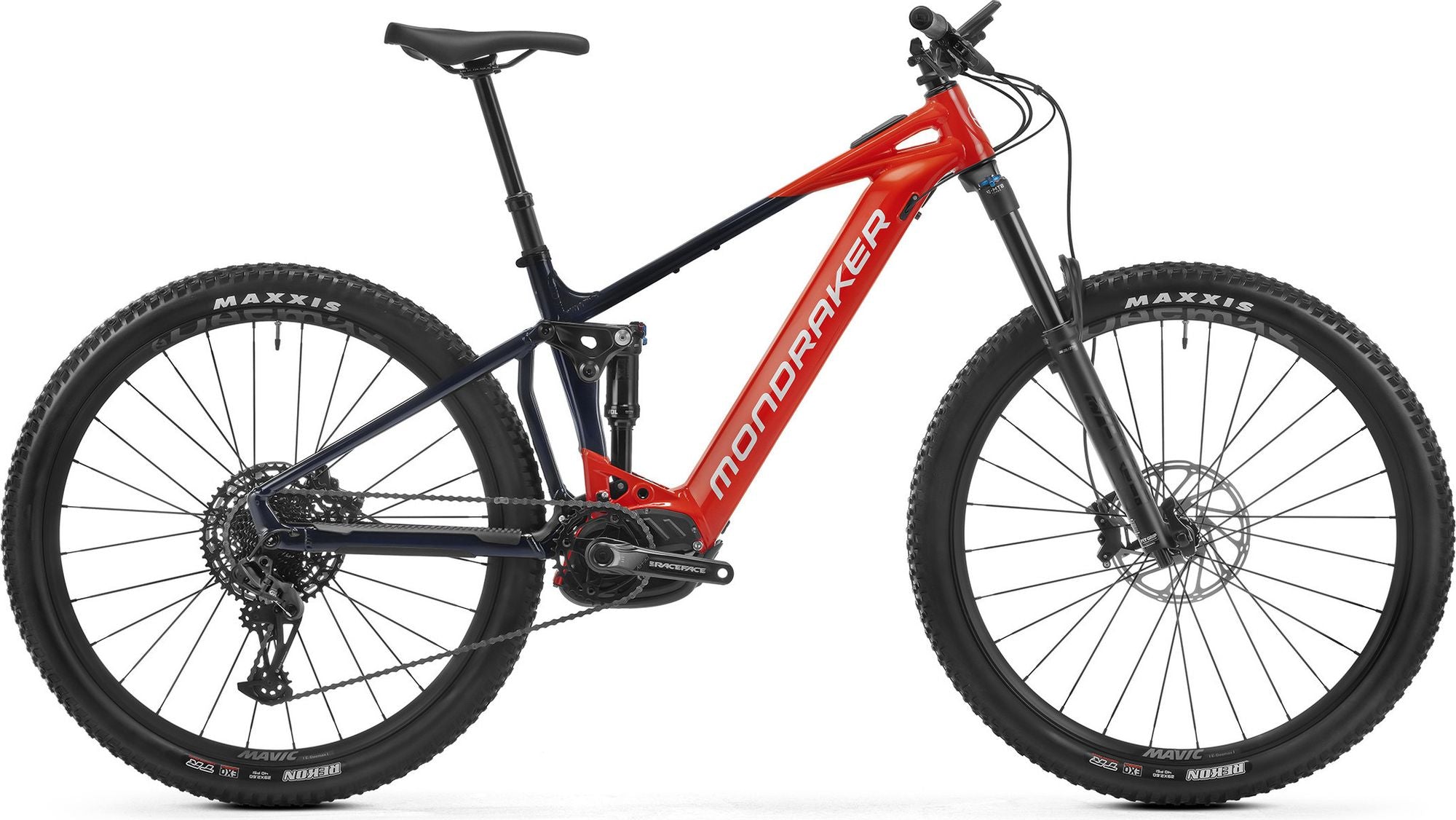 VTT Électrique Tout-Suspendu Mondraker Chaser R 12V 750Wh Bosch 120 Nm 29'' Rouge Bleu 2025