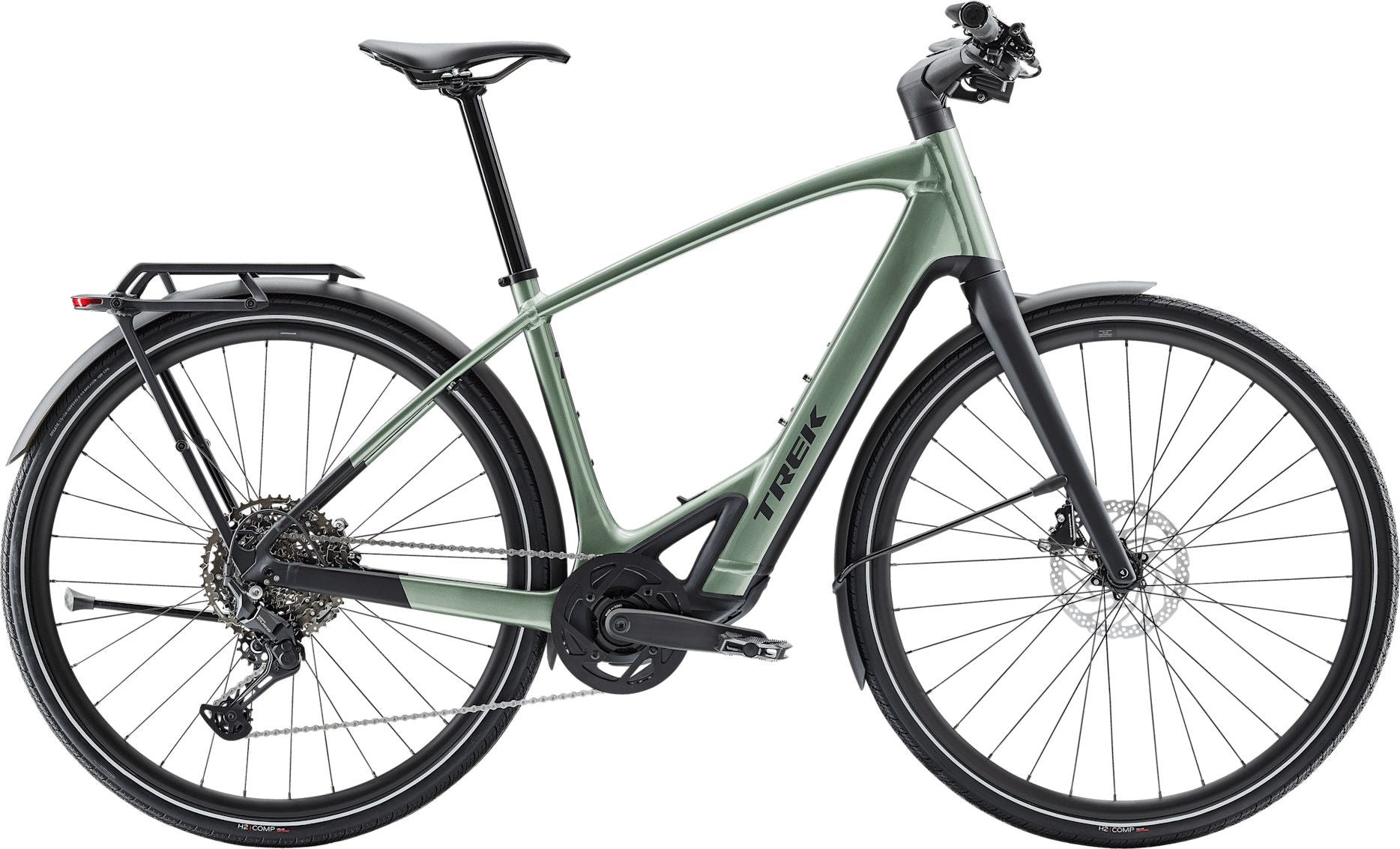 Vélo de Ville Électrique Trek FX+ 7 Shimano Cues 10V 360Wh 700 mm Vert 2025 - Vélo d'Exposition