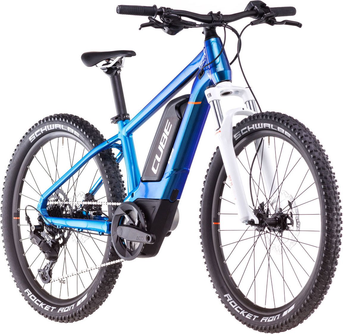 VTT Électrique Semi-Rigide Enfant Cube Acid 240 Hybrid Rookie Pro 400 Shimano Cues 9V 400 Wh 24'' Bleu Actionteam 2025 7 - 10 ans