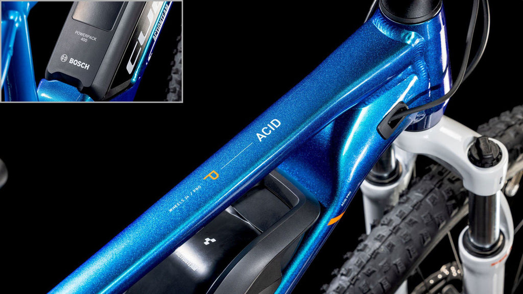 VTT Électrique Semi-Rigide Enfant Cube Acid 240 Hybrid Rookie Pro 400 Shimano Cues 9V 400 Wh 24'' Bleu Actionteam 2025 7 - 10 ans