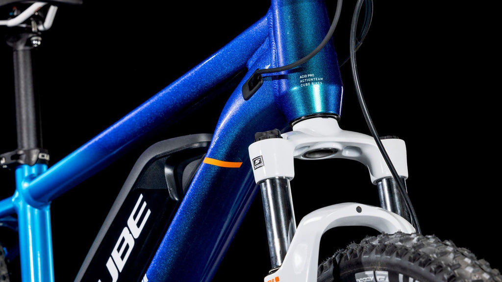 VTT Électrique Semi-Rigide Enfant Cube Acid 240 Hybrid Rookie Pro 400 Shimano Cues 9V 400 Wh 24'' Bleu Actionteam 2025 7 - 10 ans