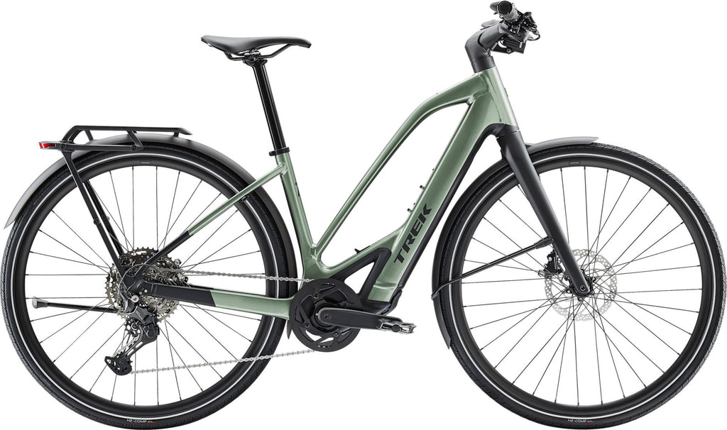 Vélo de Ville Électrique Trek FX+ 7 Mid-Step Shimano Cues 10V 360Wh 700mm Vert 2025 - Vélo d'Exposition
