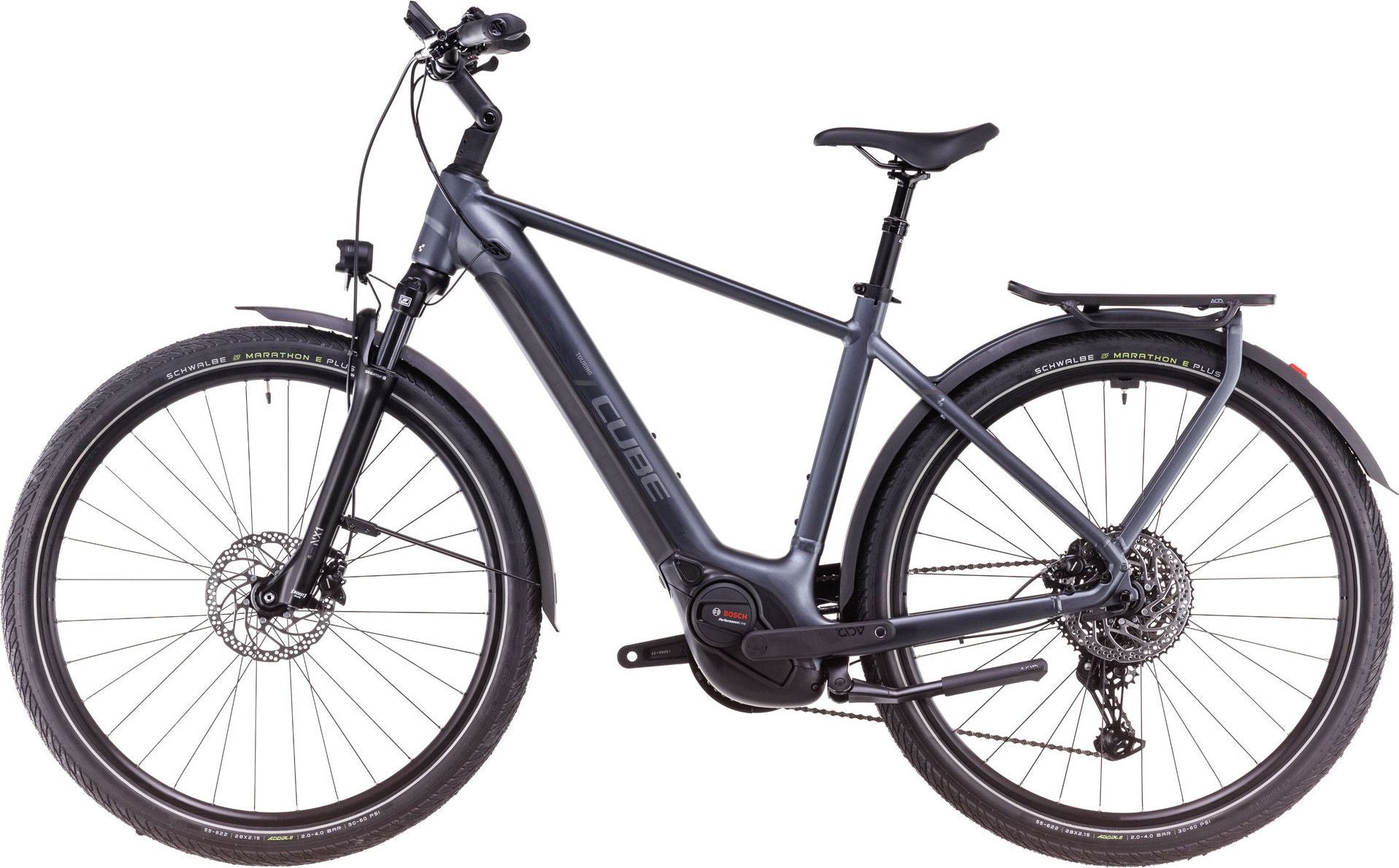 VTC Électrique Cube Touring Hybrid Pro 625 Shimano Cues 11V 625 Wh 700 mm Gris Metallic 2025