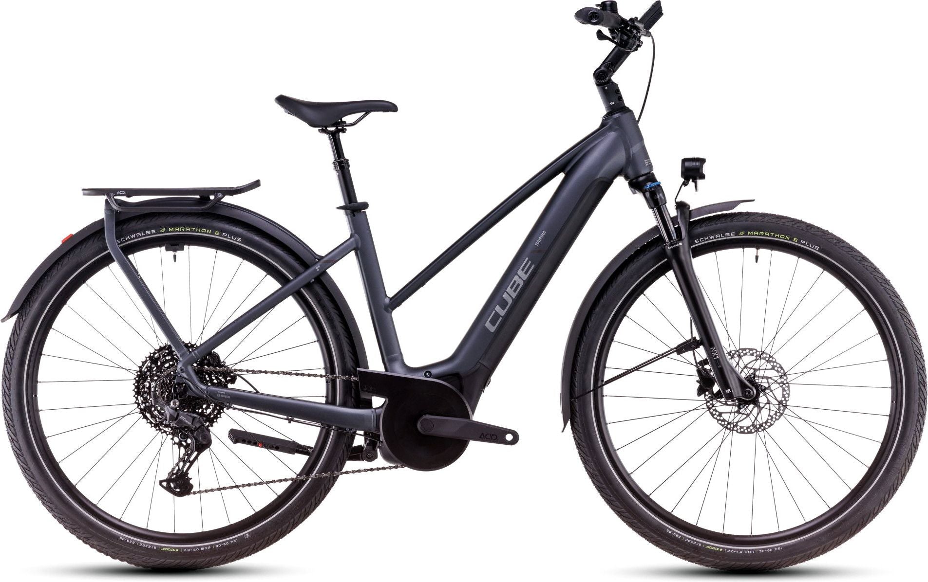 VTC Électrique Cube Touring Hybrid Pro 625 Trapeze Shimano Cues 11V 625 Wh 700 mm Gris Metallic 2025