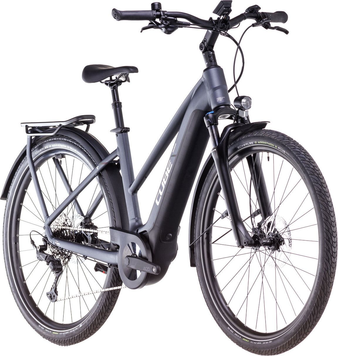 VTC Électrique Cube Touring Hybrid Pro 625 Trapeze Shimano Cues 11V 625 Wh 700 mm Gris Metallic 2025