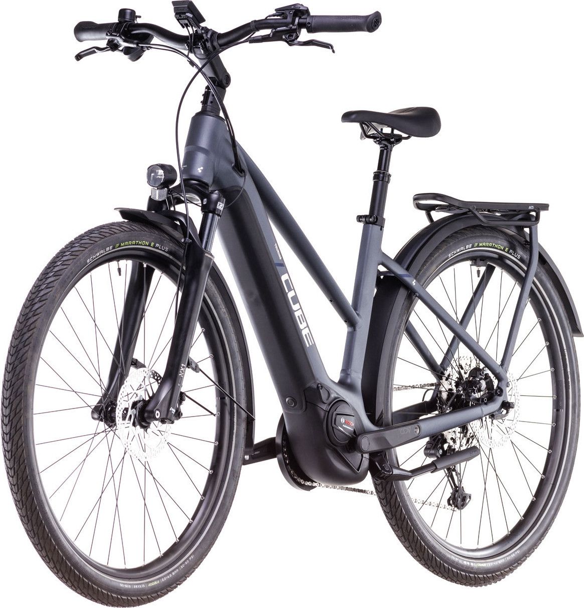 VTC Électrique Cube Touring Hybrid Pro 625 Trapeze Shimano Cues 11V 625 Wh 700 mm Gris Metallic 2025
