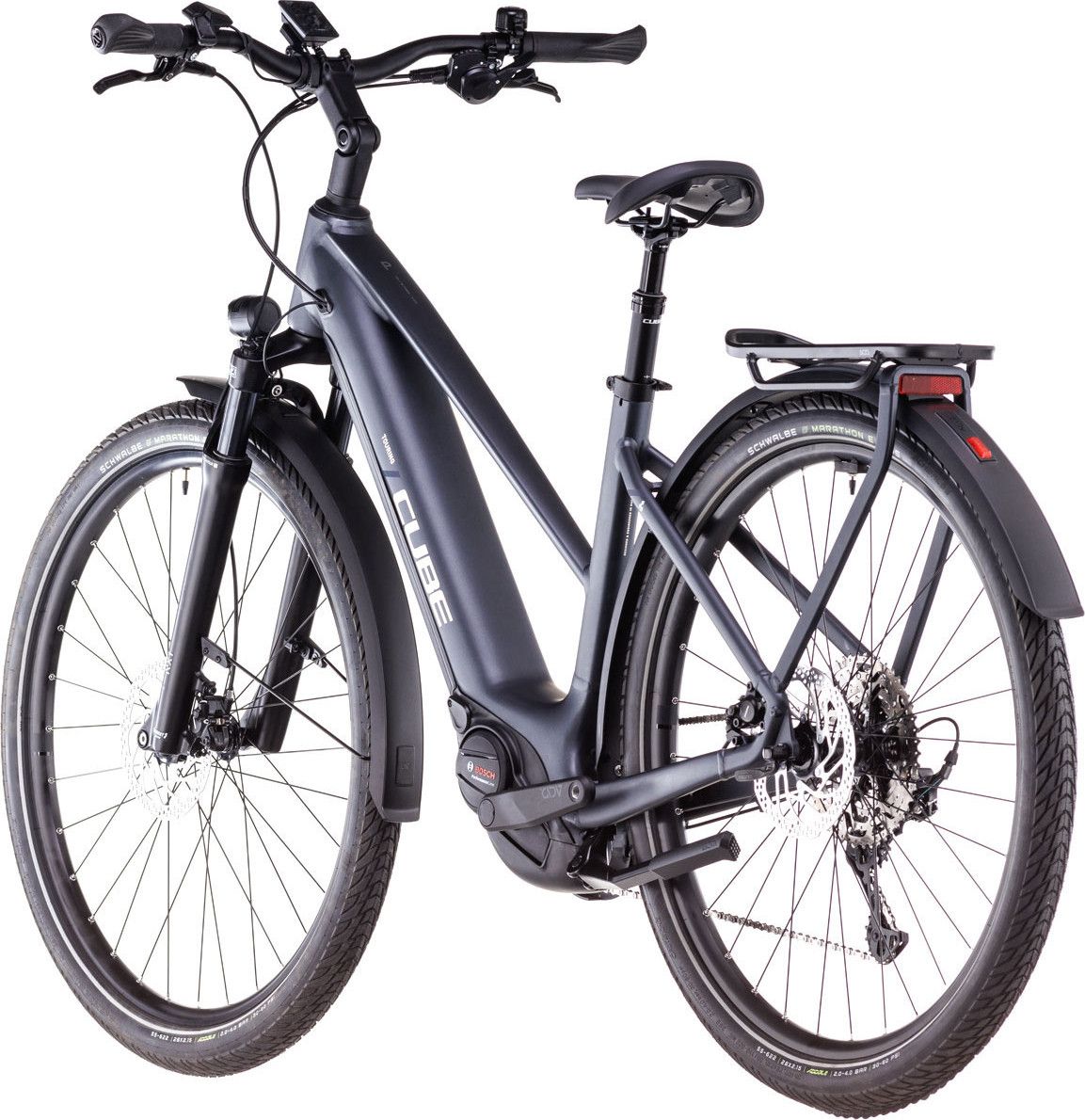 VTC Électrique Cube Touring Hybrid Pro 625 Trapeze Shimano Cues 11V 625 Wh 700 mm Gris Metallic 2025