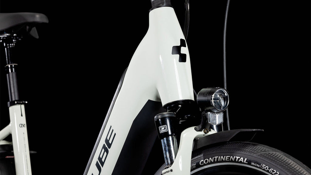 Vélo de Ville Électrique Cube Supreme Hybrid One 500 Easy Entry Shimano Cues 10V 500 Wh 700 mm Beige Desert Stone 2025