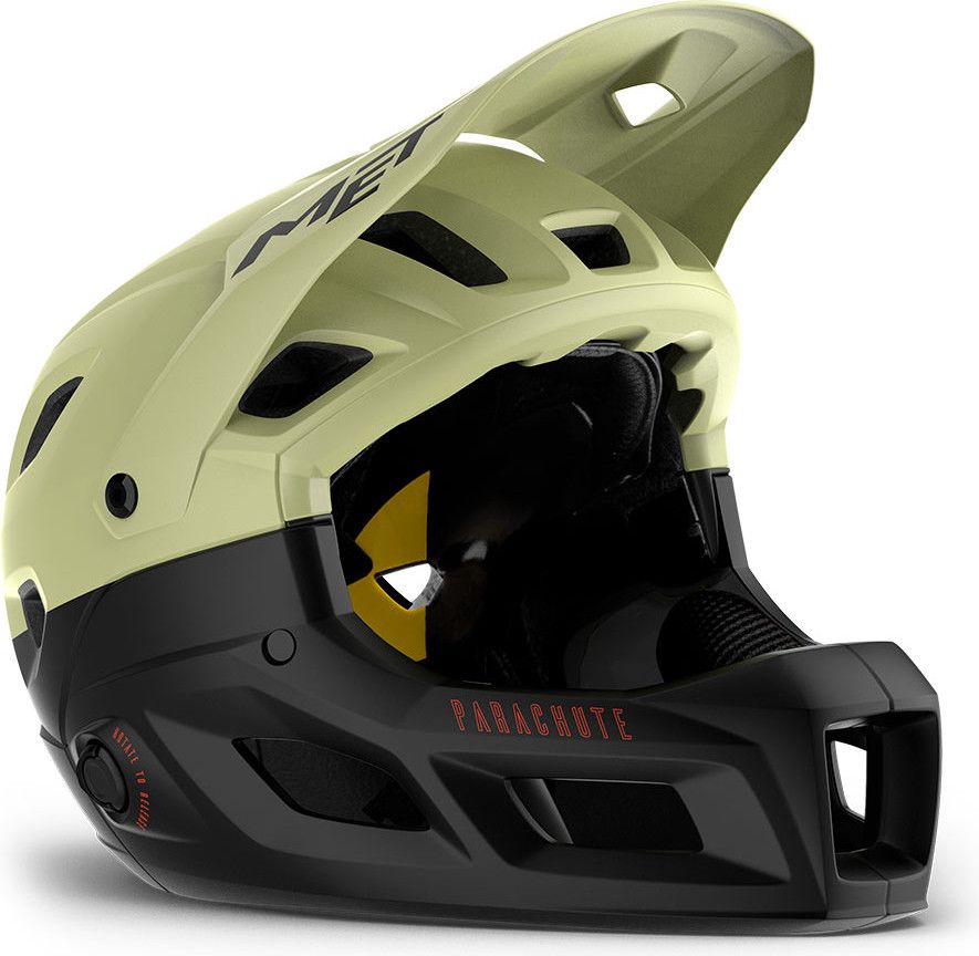 Casque avec Mentonnière Amovible Met Parachute MCR Mips Gris Mat