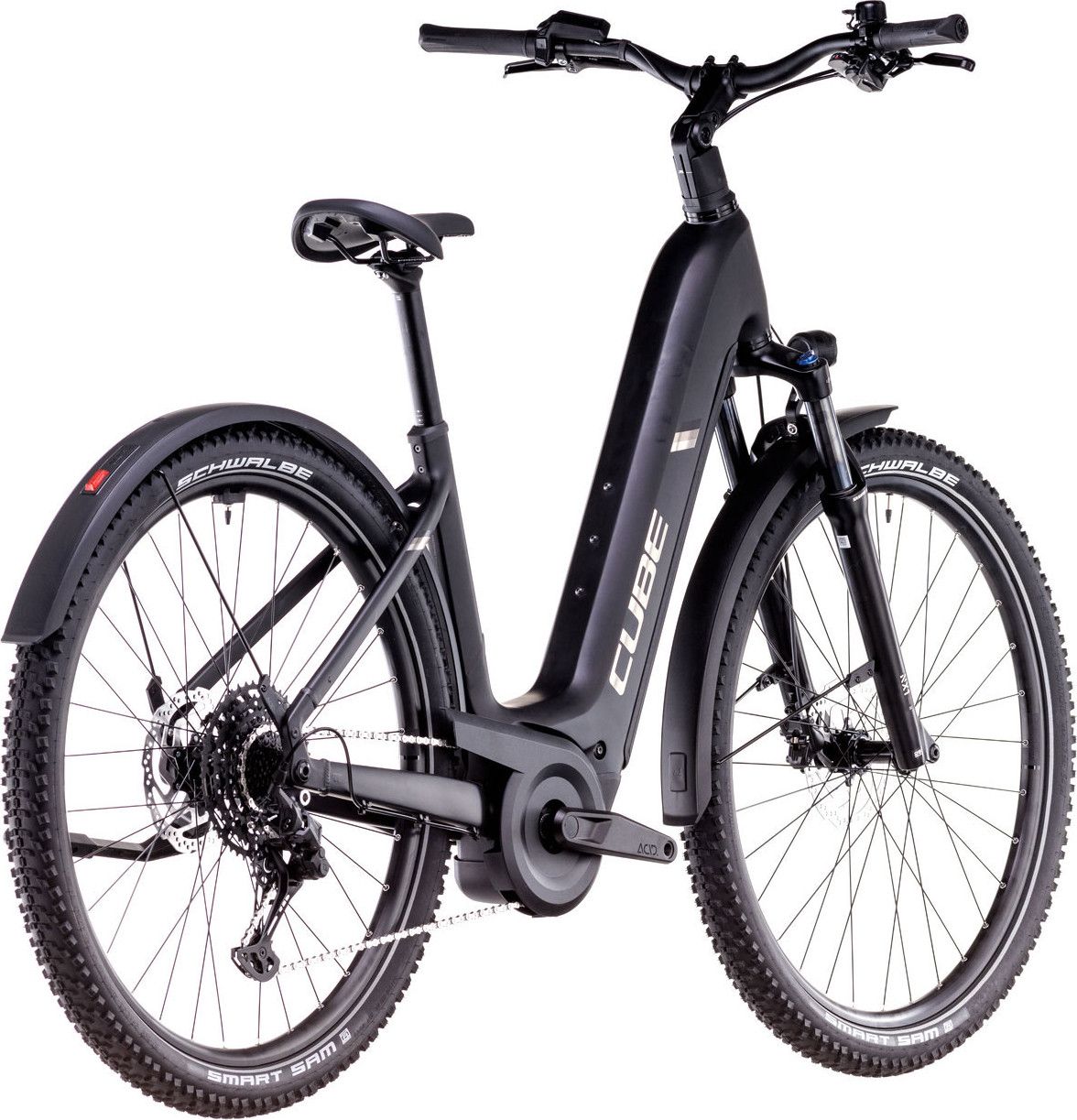 VTC Électrique Cube Nuride Hybrid Pro 600 Allroad Easy Entry Shimano Cues 10V 600 Wh 29'' Noir 2025