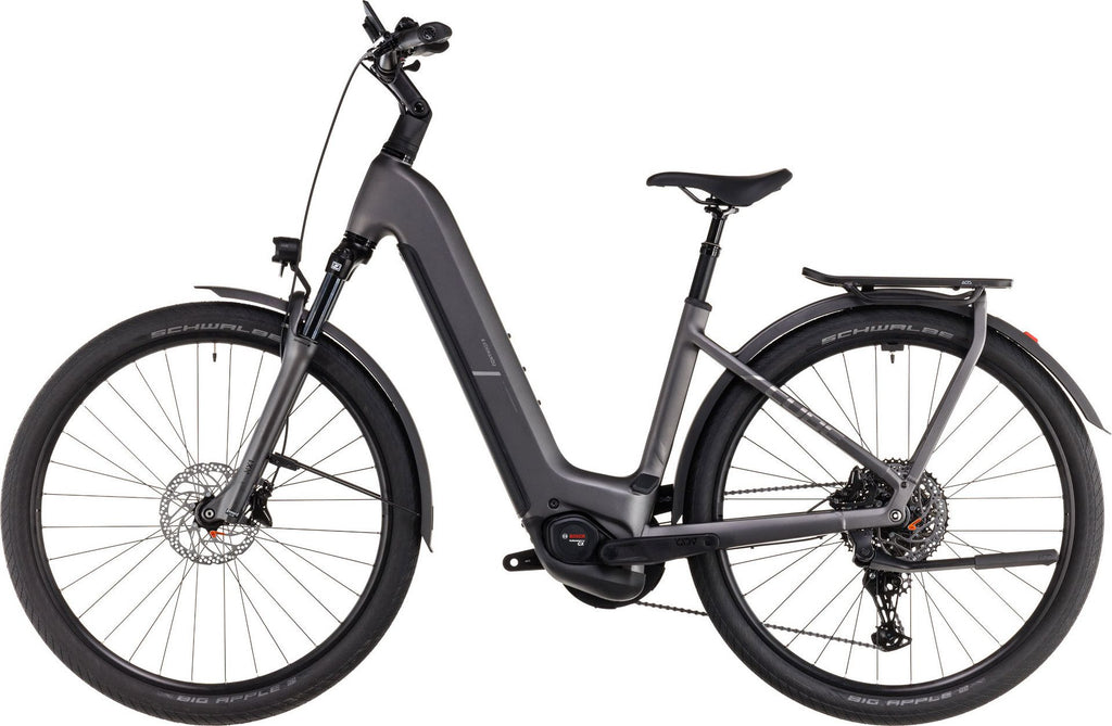 VTC Électrique Cube Kathmandu Hybrid Pro 800 Easy Entry Shimano Cues 11V 800 Wh 700 mm Gris Slab 2025