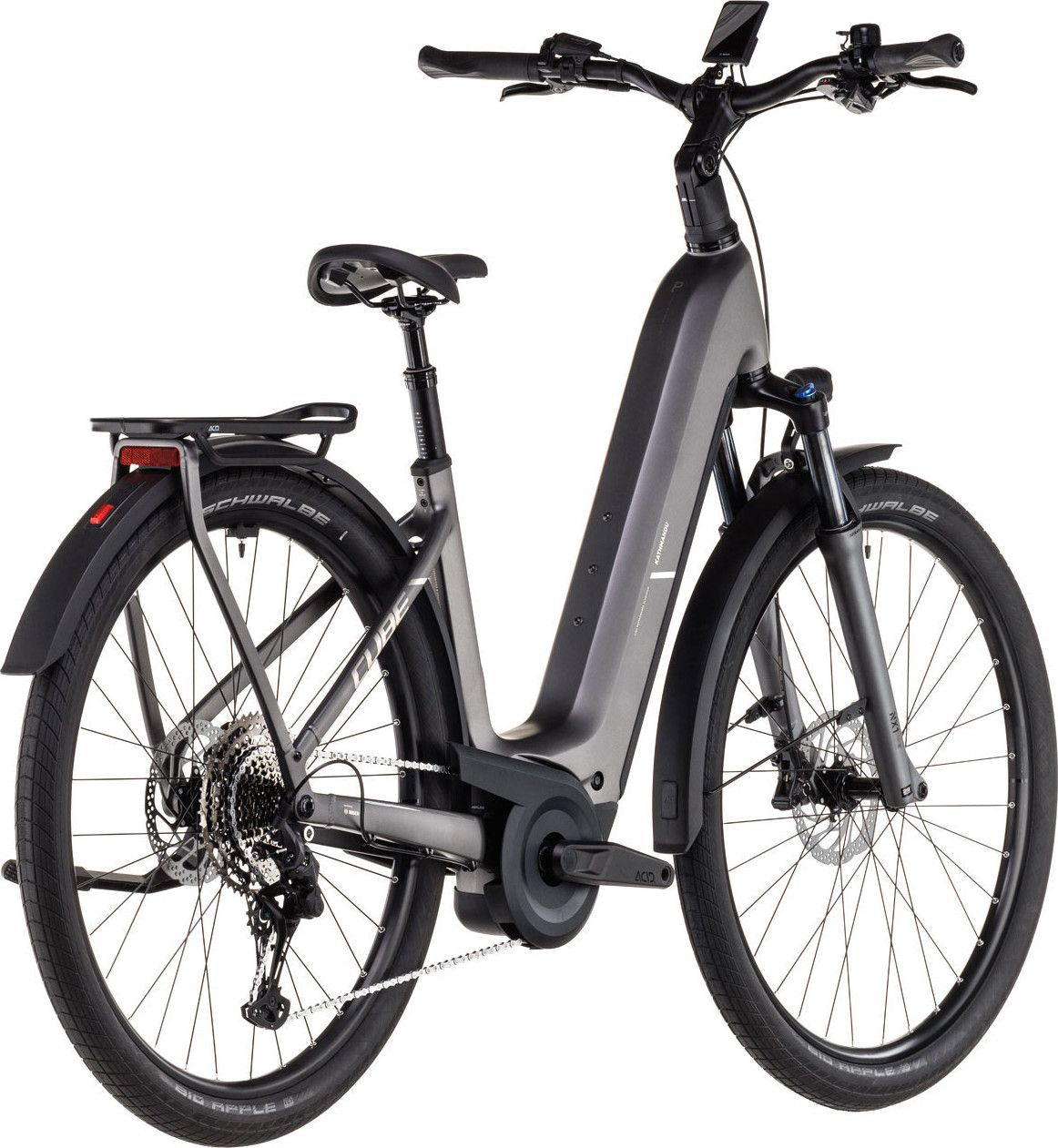 VTC Électrique Cube Kathmandu Hybrid Pro 800 Easy Entry Shimano Cues 11V 800 Wh 700 mm Gris Slab 2025