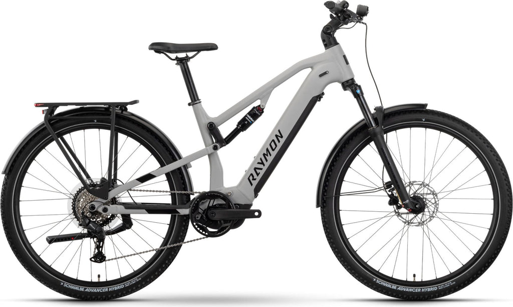 VTC Électrique Tout-suspendu Raymon CrossRay Shimano Essa 8V 720Wh 29'' Gris