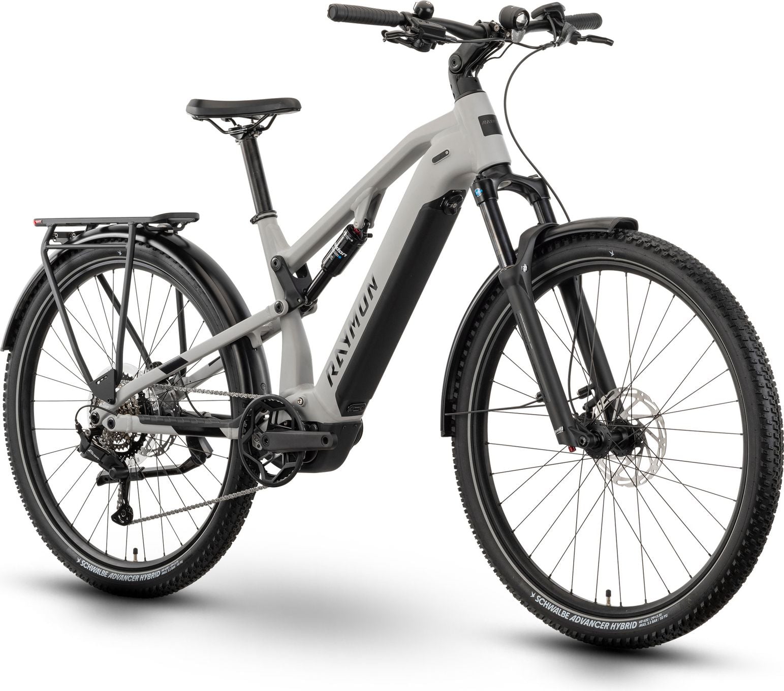 VTC Électrique Tout-suspendu Raymon CrossRay Shimano Essa 8V 720Wh 29'' Gris