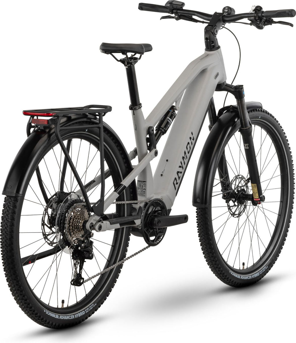 VTC Électrique Tout-suspendu Raymon CrossRay Shimano Essa 8V 720Wh 29'' Gris