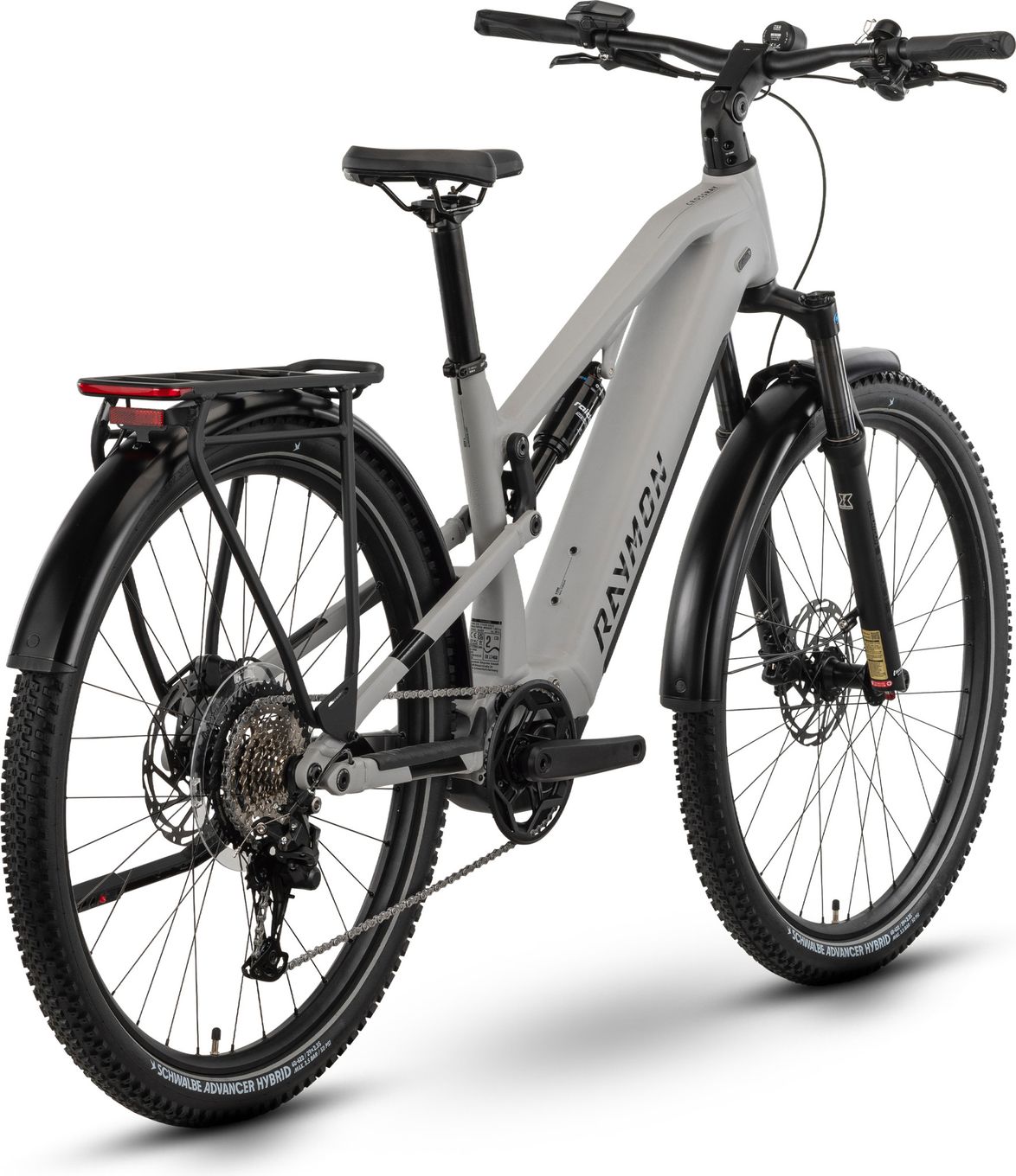 VTC Électrique Tout-suspendu Raymon CrossRay Shimano Essa 8V 720Wh 29'' Gris