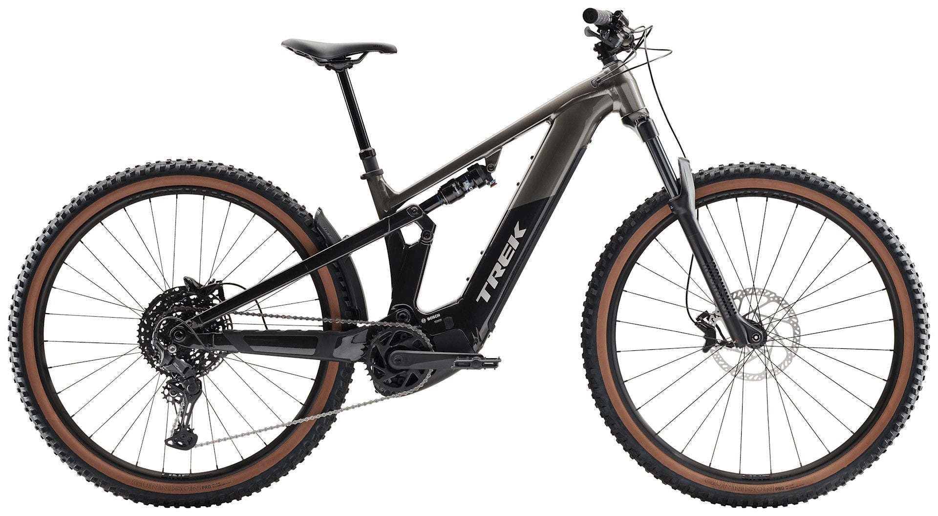 VTT Électrique Tout-Suspendu Trek Powerfly+ FS 4 10V 600Wh Bosch 120 Nm 29'' Gris/Noir Gén. 4