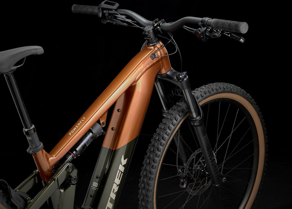 VTT Électrique Tout-Suspendu Trek Powerfly+ FS 4 10V 600Wh Bosch 120 Nm 29'' Orange/Vert Gén. 4